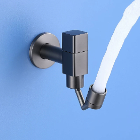 Minimalist Gray Swirl Wall-Mounted Faucet