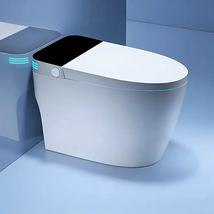 LED digitális kijelző Automata fedél Flip-Top habvédő szifon Smart WC